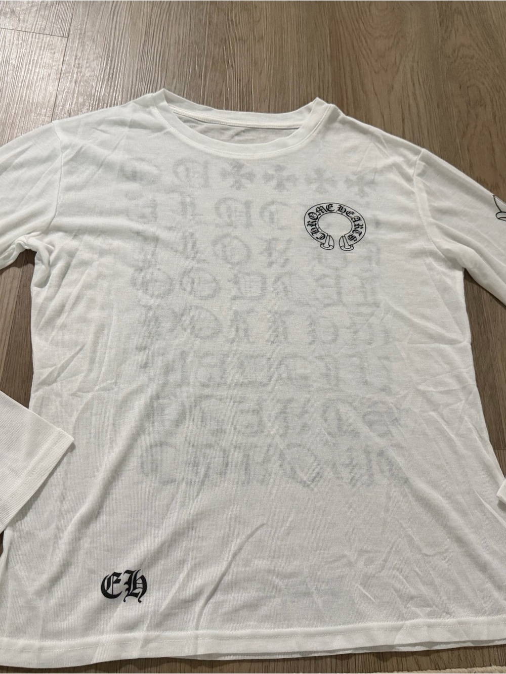 Chrome Hearts White Long-Sleeve Graphic Tee